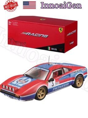 Bburago Ferrari 308 GTB 1982 Pioneer Rally 1/43 Scale Diecast Racing Car New NWB